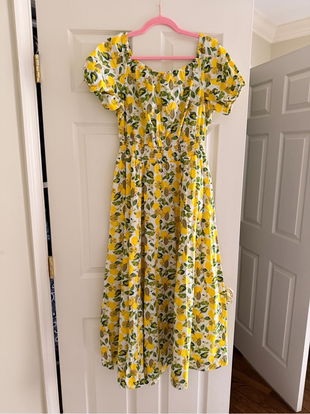 Boden Yellow and Green Lemon-Print Casual Kids Dress - Picture 1 of 2